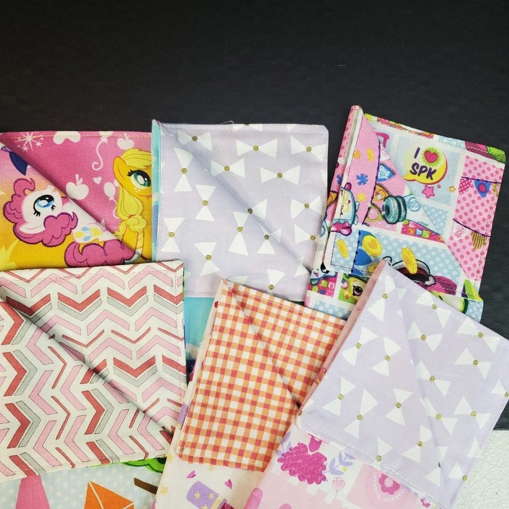 Girls Reusable 100% Cotton Fabric Lunchbox Napkins Reusable Eco Friendly 6 Piece